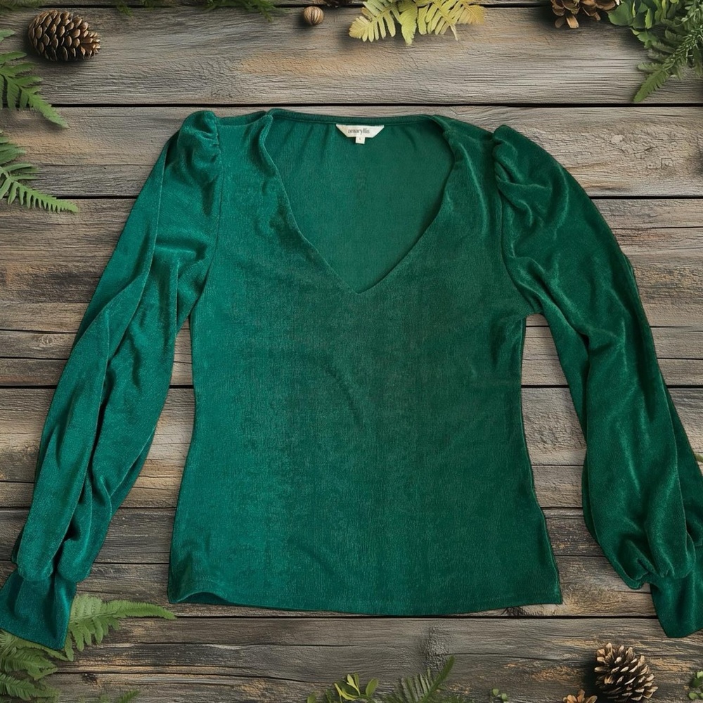 Amaryllis Green Long Sleeve Top